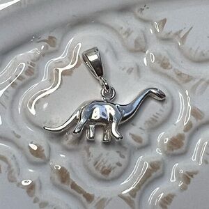 Dinosaur Charm Pendant – Vintage Sterling Silver NOS 925